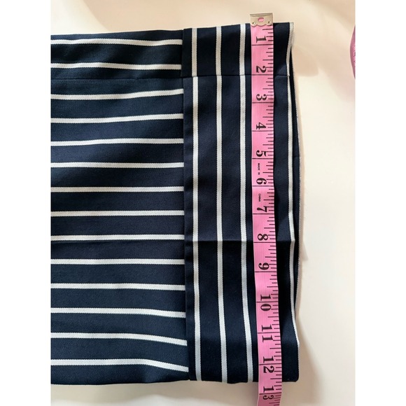 Banana Republic Blake Wide Leg Crop Pants Navy White Stripe Nautical Preppy 12 - Picture 16 of 16